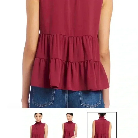 Amanda Uprichard Nadia smocked neck tiered layer blouse - Picture 4 of 10